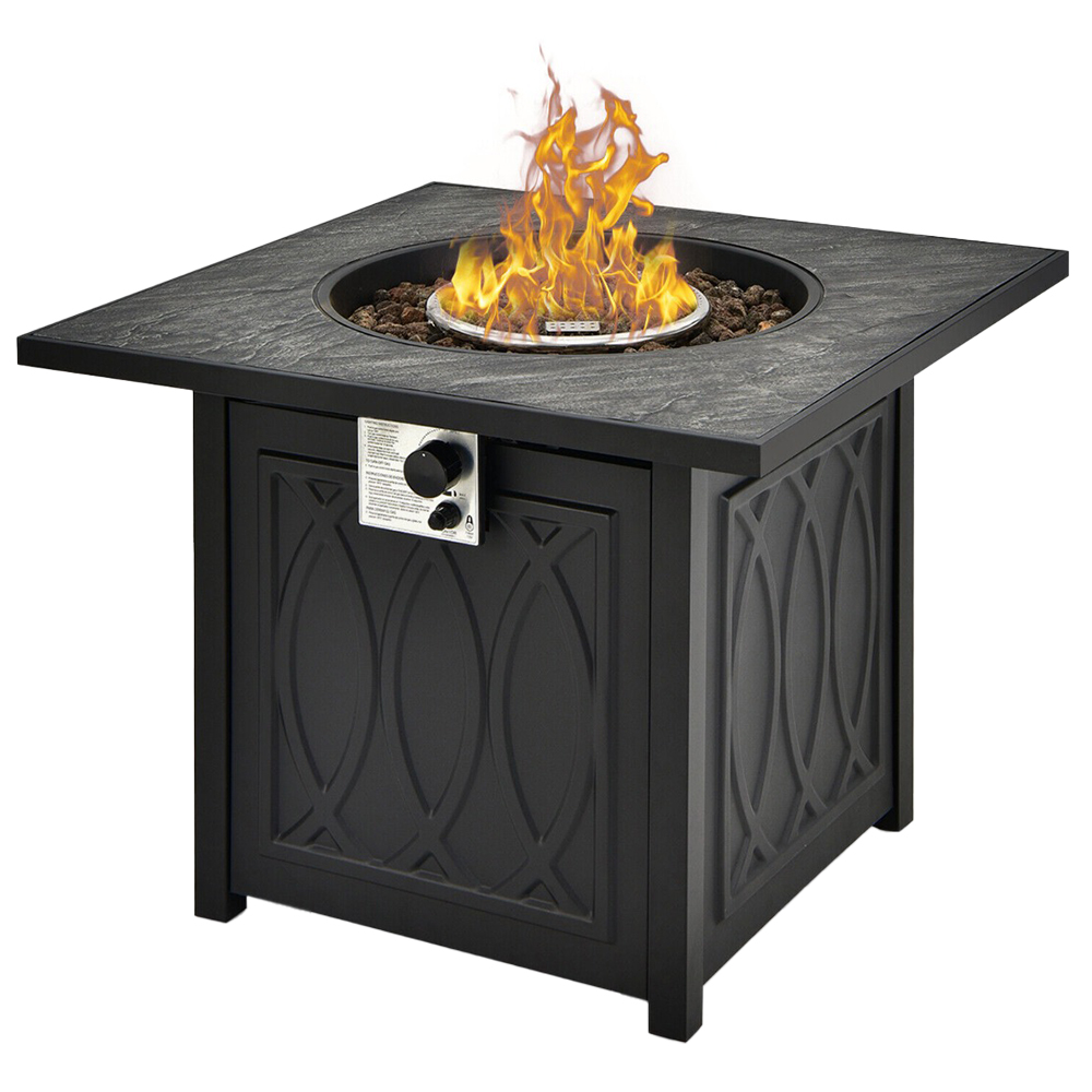 Costway 50000 BTU Black Propane Fire Pit Table Image 1
