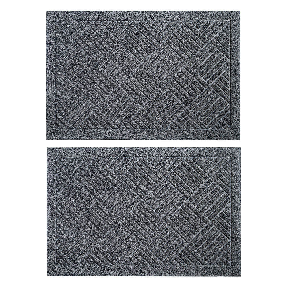 JVL Dirt Defender Grey Square Door Mat 40 x 60cm 2 Pack Image 1