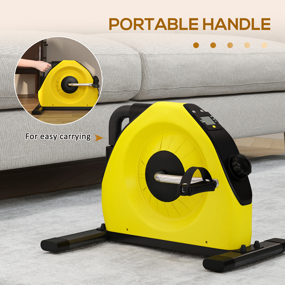 SPORTNOW Yellow Portable Mini Exercise Bike with LCD Display Image 6