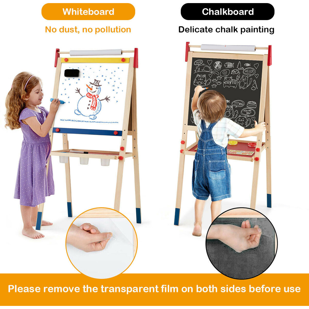 Costway 2-in-1 Kids Double Sided Art Easel with Tray Image 4