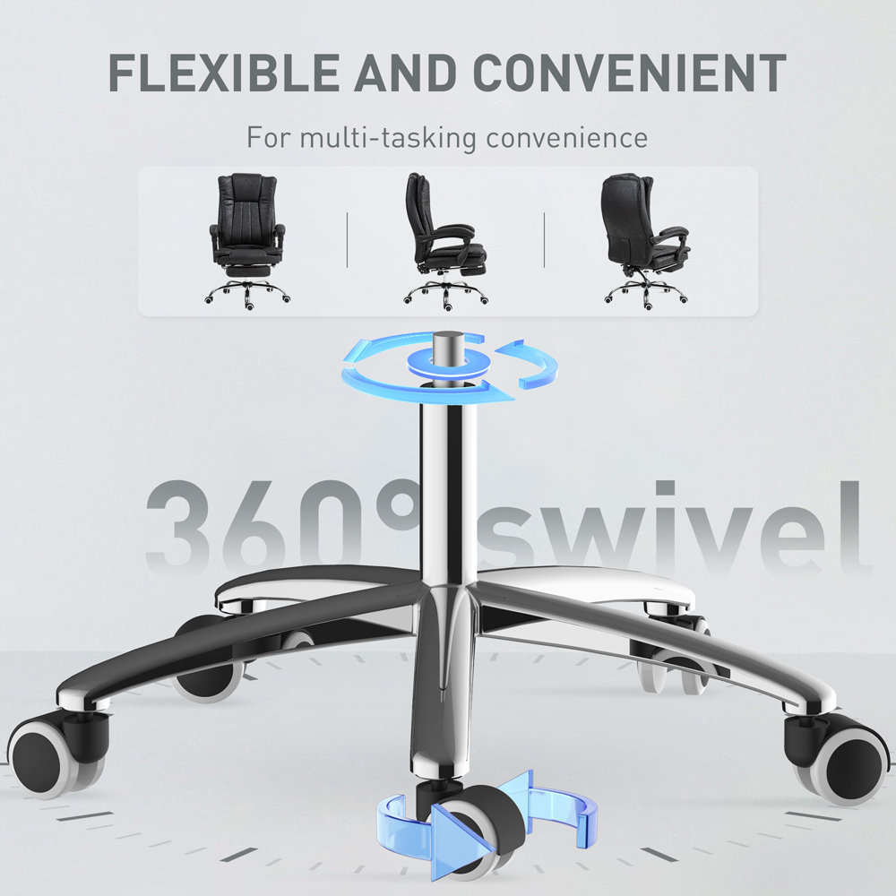 Portland Black Executive Office Chair with Footrest Image 6