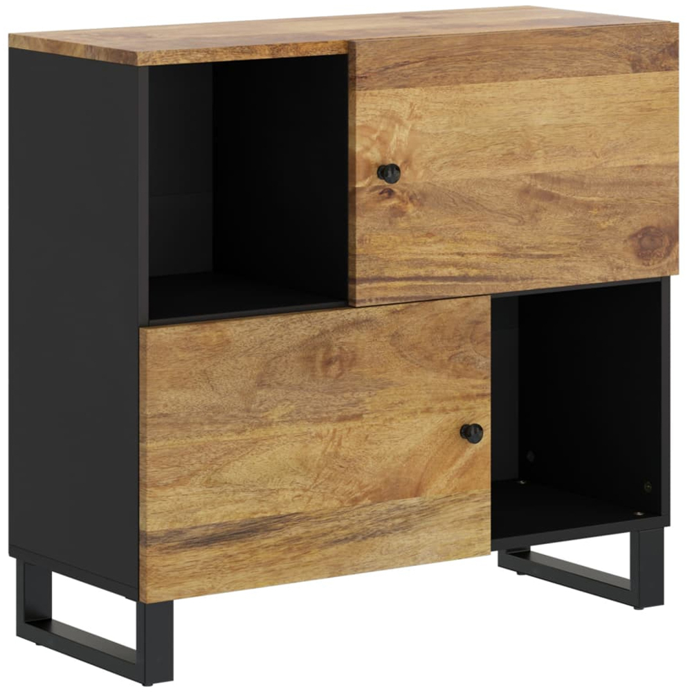 vidaXL 2 Door 2 Shelf Honey Brown Mango Wood Sideboard Image 2