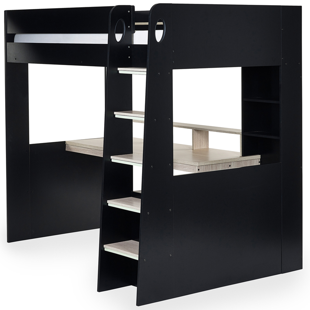 Julian Bowen Blaze Black and Pale Wood Gaming Bunk Bed with Storage Image 4