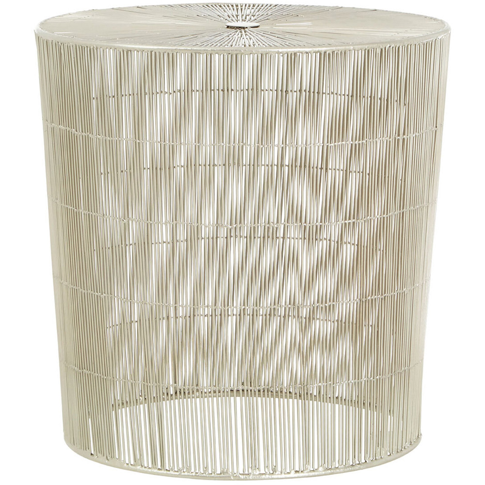 Premier Housewares Silver Cage Round Coffee Table Image 2