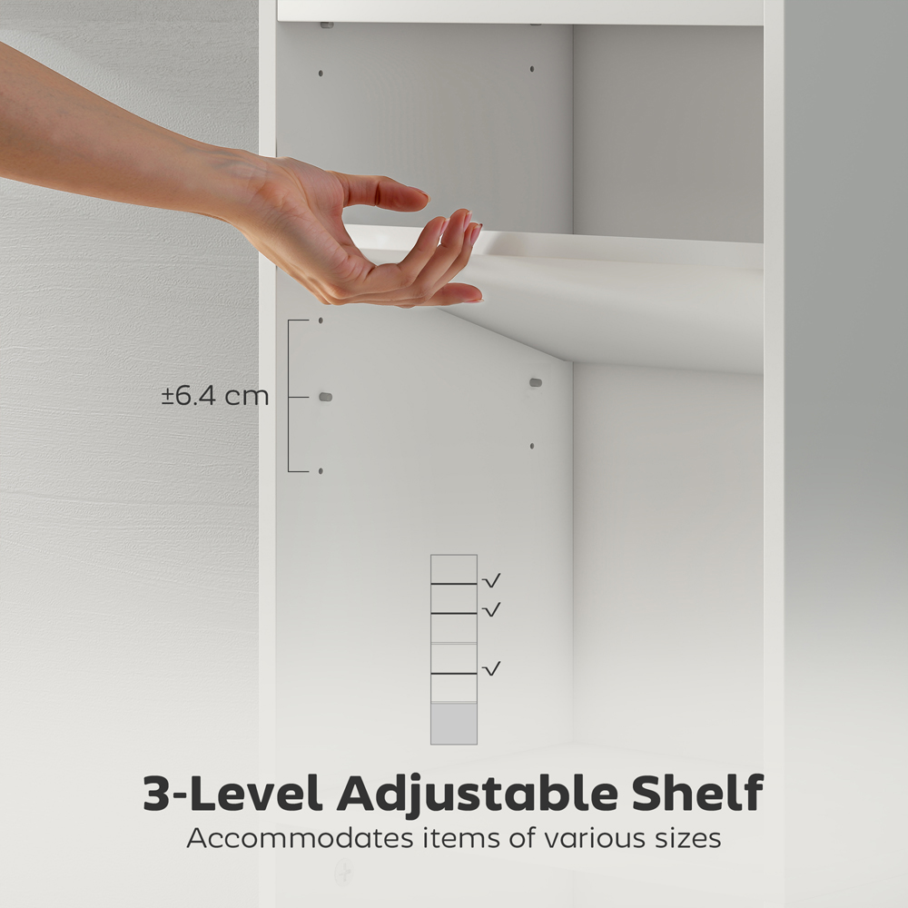 Portland 6 Shelf White Adjustable Tall Bookcase Image 8