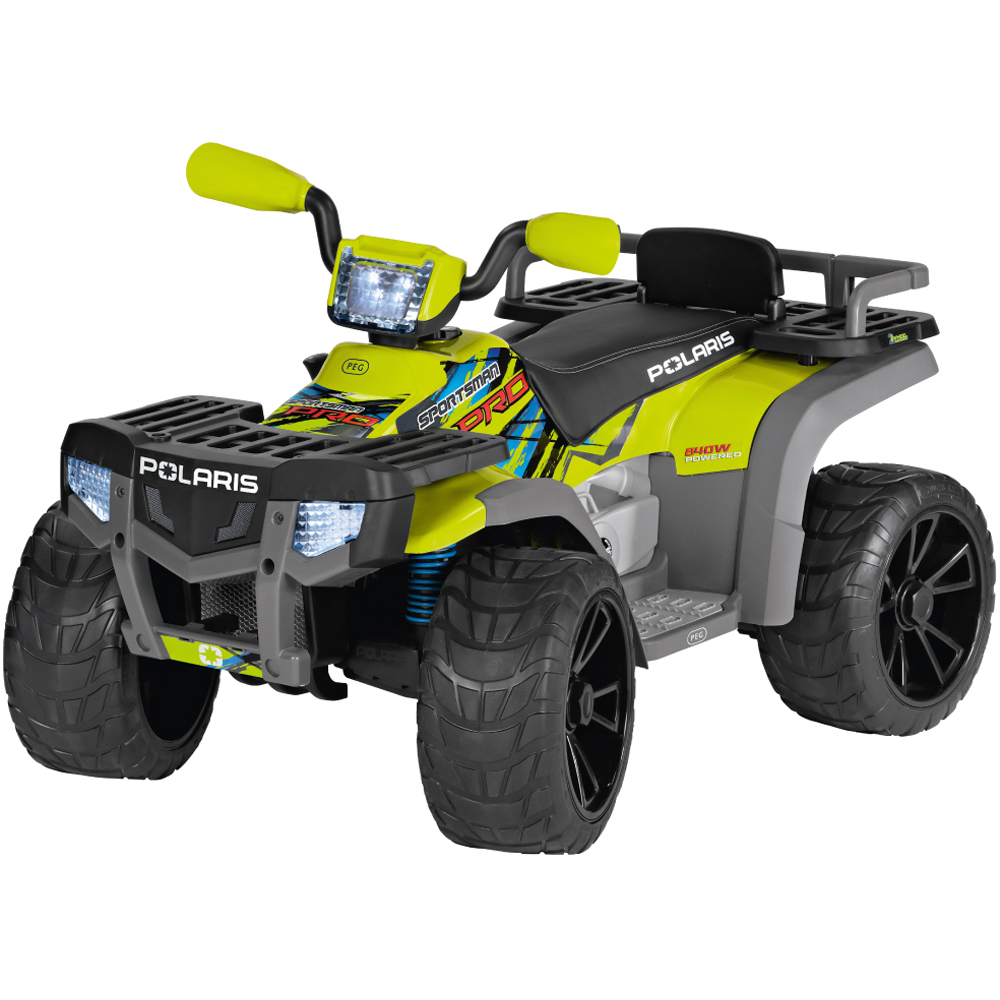 PEG Polaris Sportsman Pro Kids Electric Ride-On Quad Bike Citrus 24V Image 1