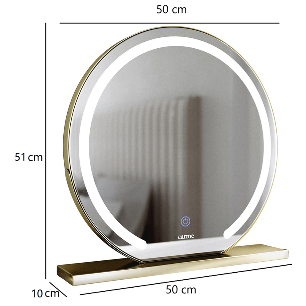 CARME Home Eden LED Gold Frameless Touch Sensor Light Mirror Image 4