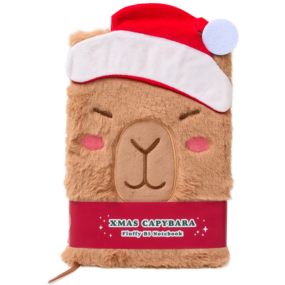 Xmas Capybara Fluffy B5 Notebook Image 1