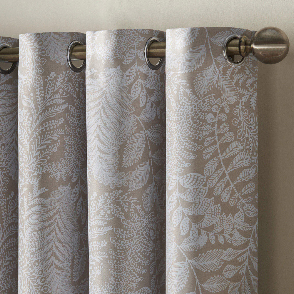 Alan Symonds Fern Cream Blackout Ring Top Eyelet Curtains 228 x 228cm Image 3