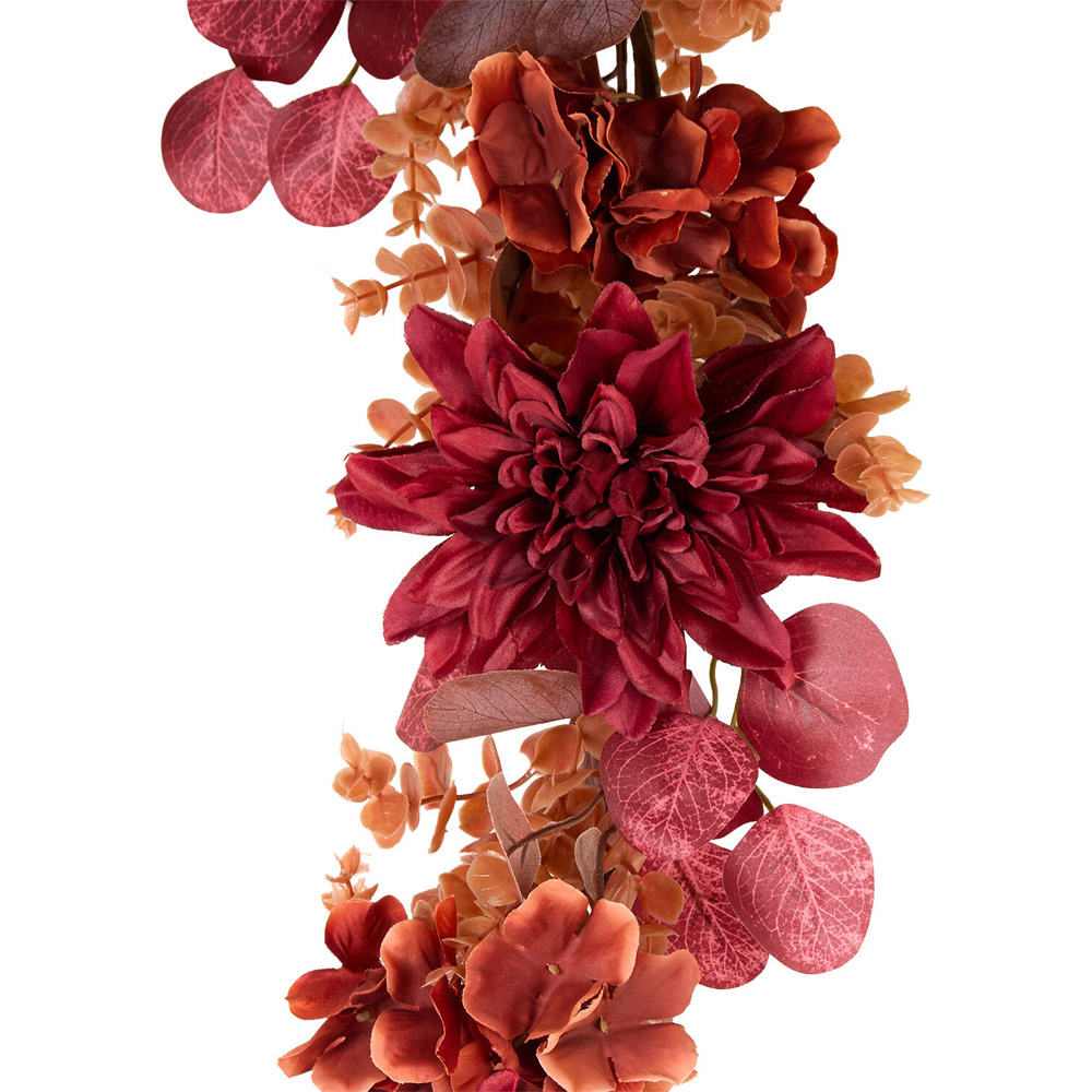 Autumn Hydrangea and Dahlia Garland Burnt Orange Image 4