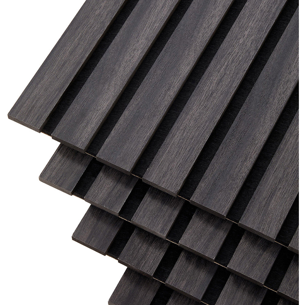 Living and Home Black Acoustic Wood Slat Wall Panel 60 x 30cm 8 Pack Image 4