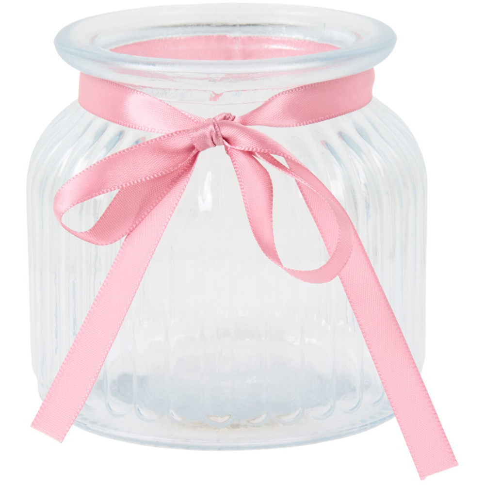 Bunny Ears Egg Glass Storage Jar Pink Image 3