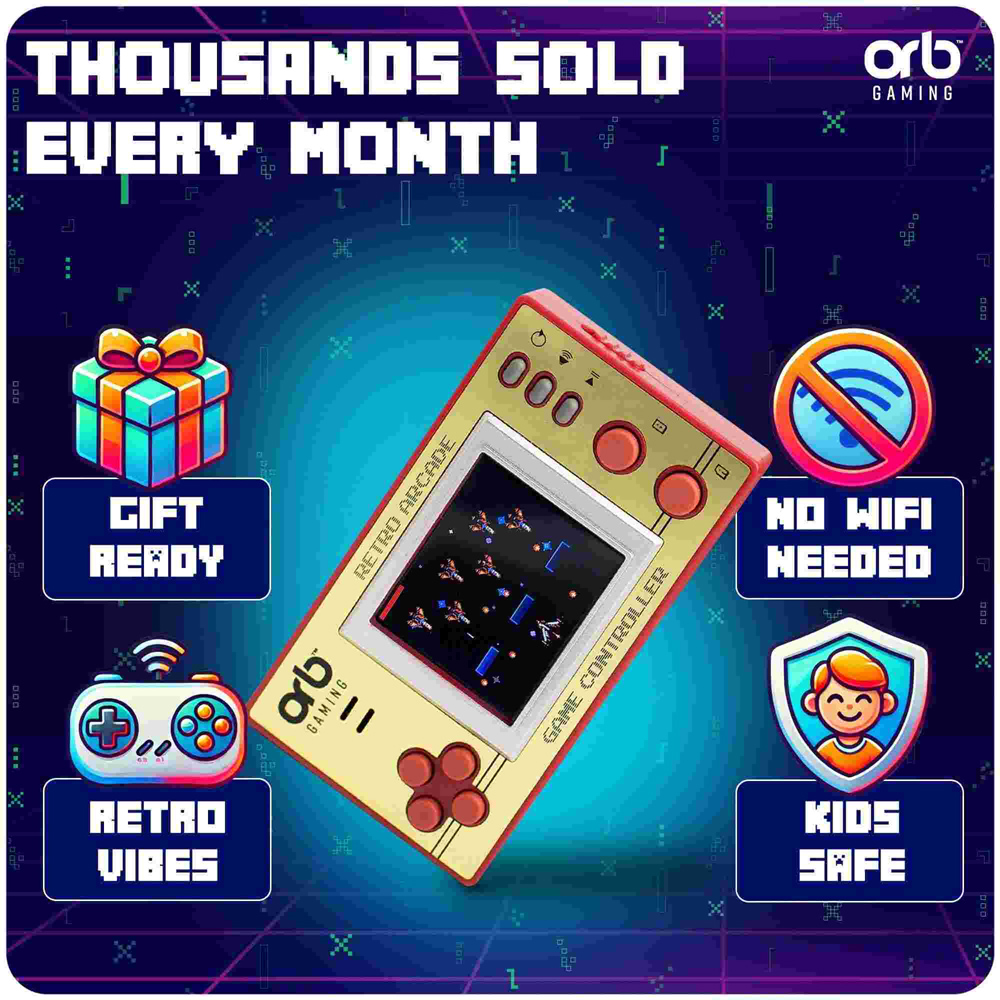 Thumbs Up Orb 150 Games Gold Retro Mini Handheld Gaming Console Image 6