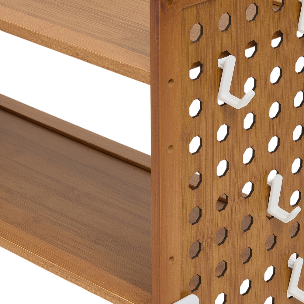 Living and Home 2 Shelf Natural Bamboo Desktop Storage Rack Image 7