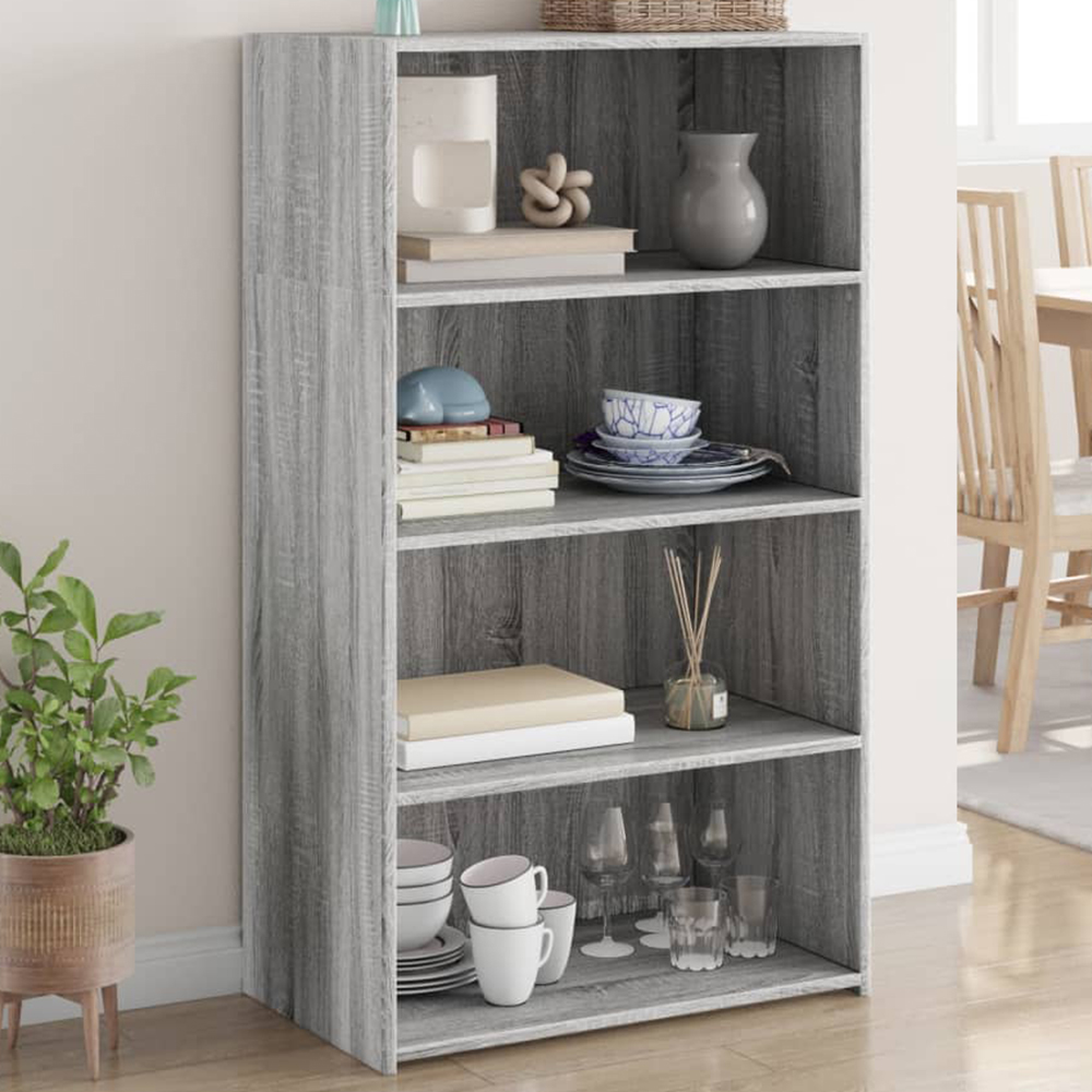 vidaXL 4 Shelf Grey Sonoma Highboard Image 1