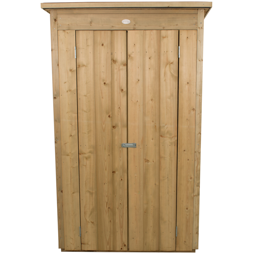 Forest Garden 1.4 x 3.1ft Pressure Treated Tall Pent Garden Storage Image 7