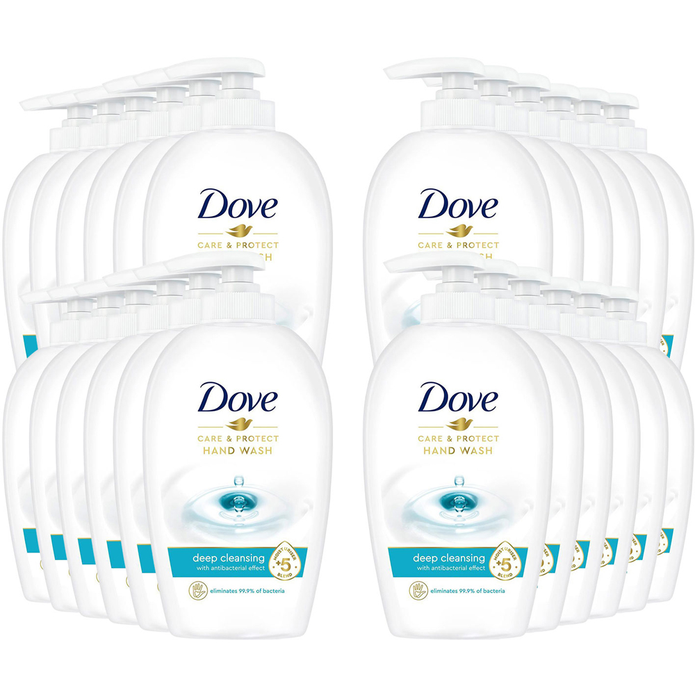 Dove Care & Protect Deep Cleansing Anti Bacterial Hand Wash 250ml 24 Pack Image 1