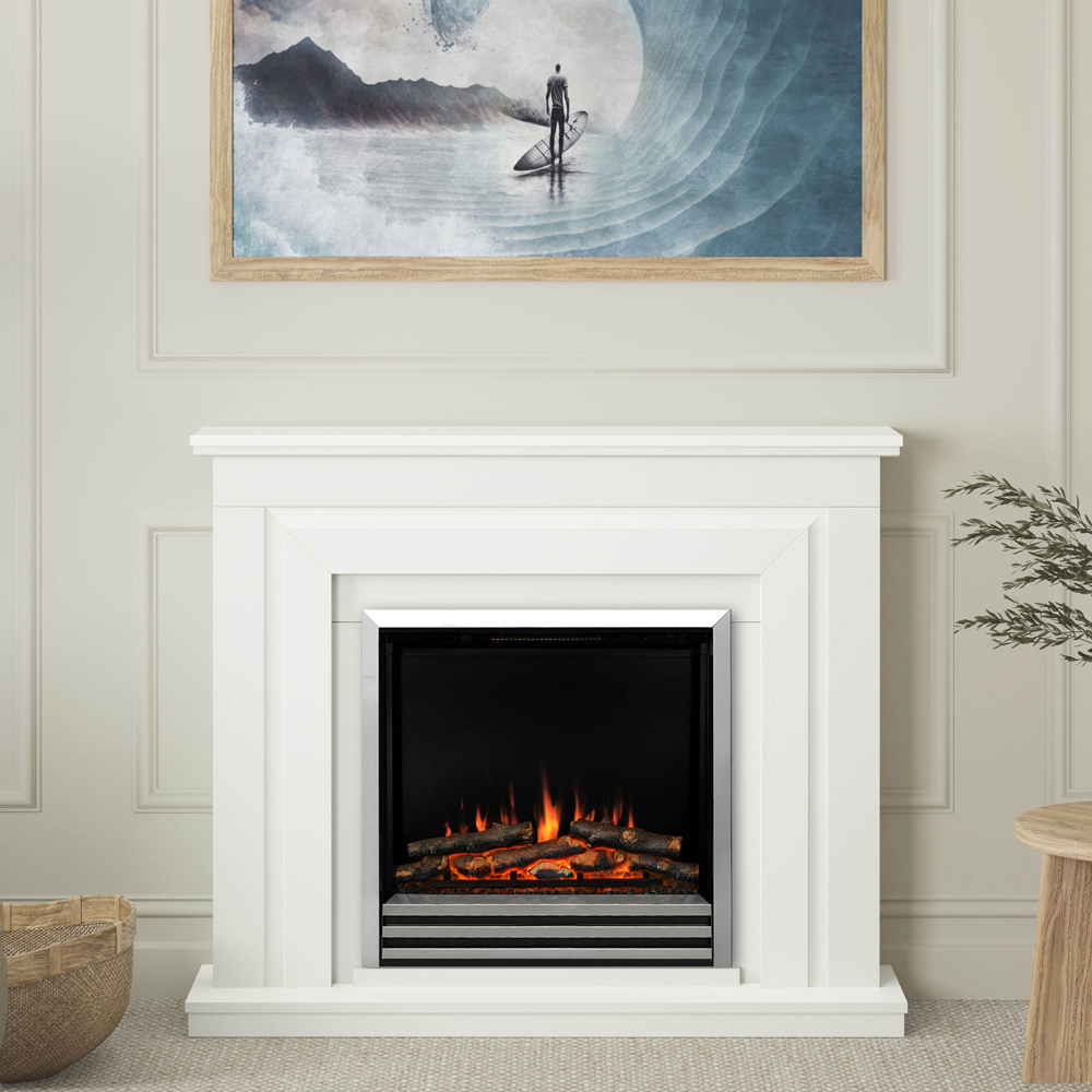 Be Modern Whitham Stone and Anthracite Timber Electric Fireplace Suite 48 inch Image 4