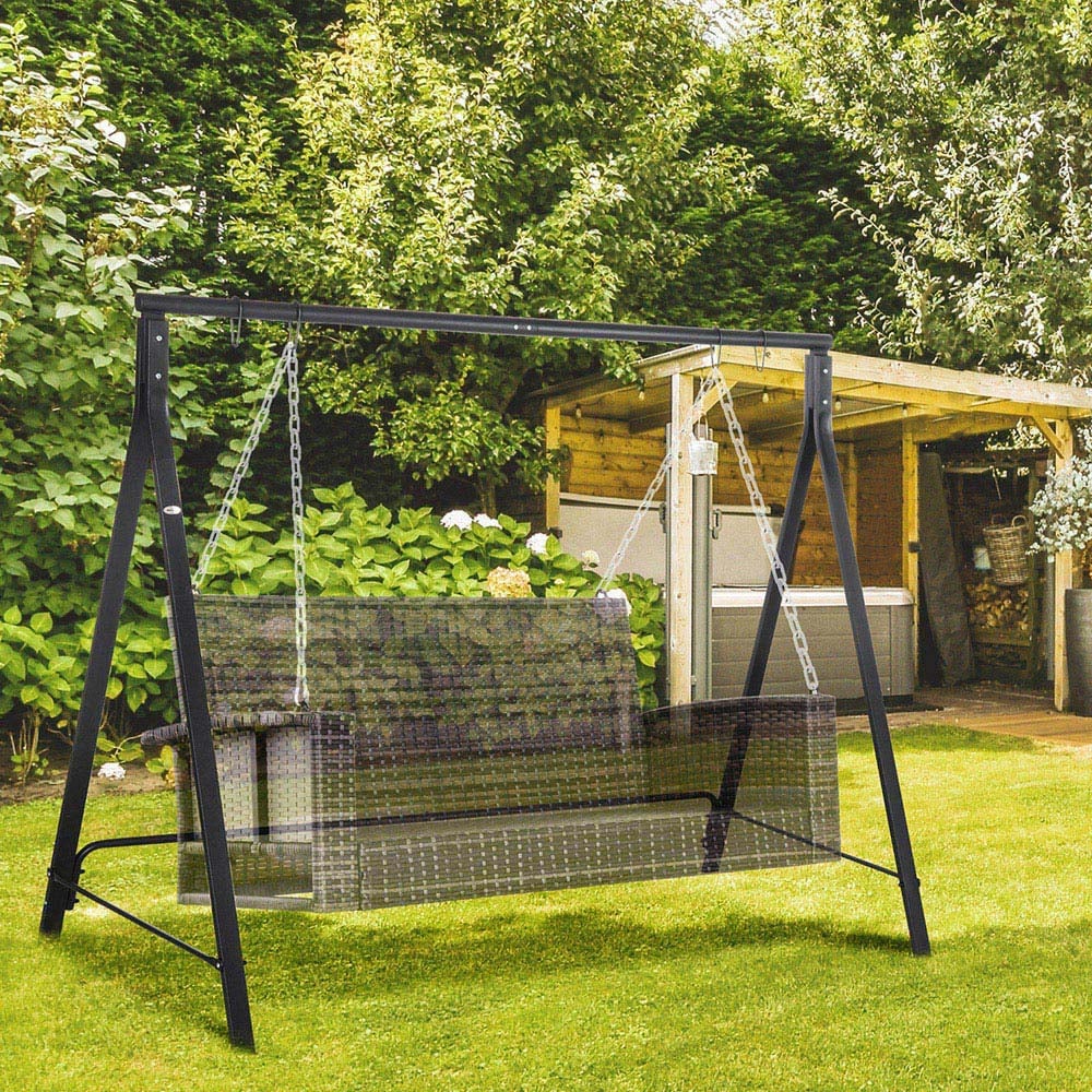 Outsunny Black Metal Swing Stand Image 2