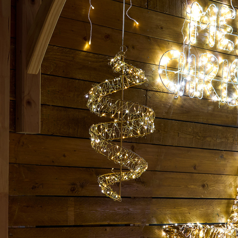 Set of 2 150 LED Gold Swirls Image 8