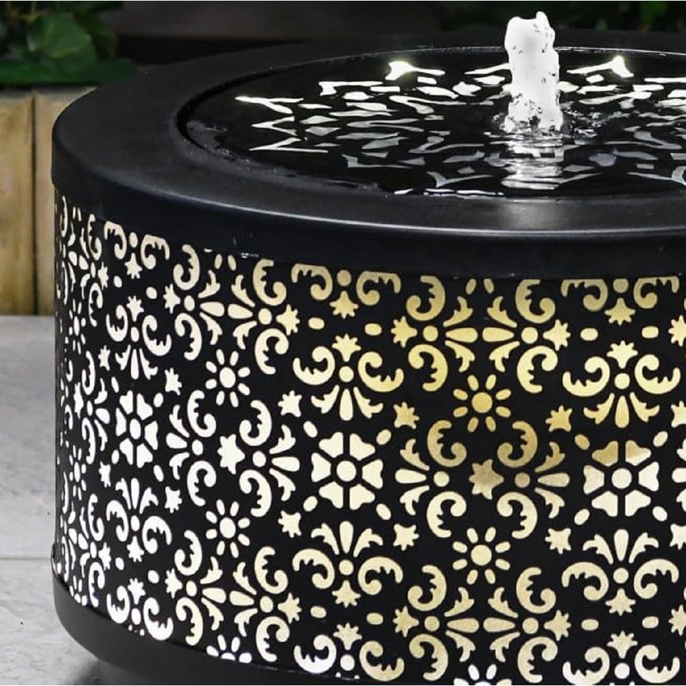 Garden Gear Mosaic Lantern Effect Metal LED Water Feature with Silhouette Effect Image 3