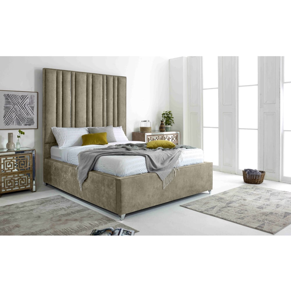 Eleganza Madrid Small Double Pearl Oakland Fabric Bed Frame Image 5