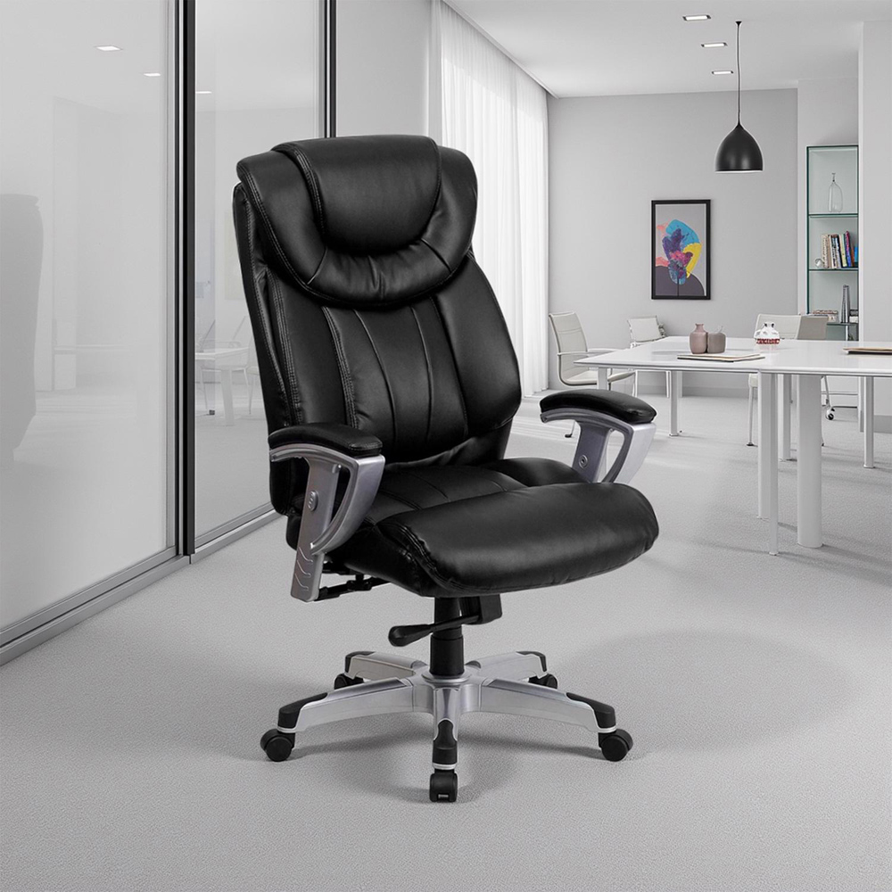 FWStyle Black Faux Leather High Back Executive Office Chair Image 5