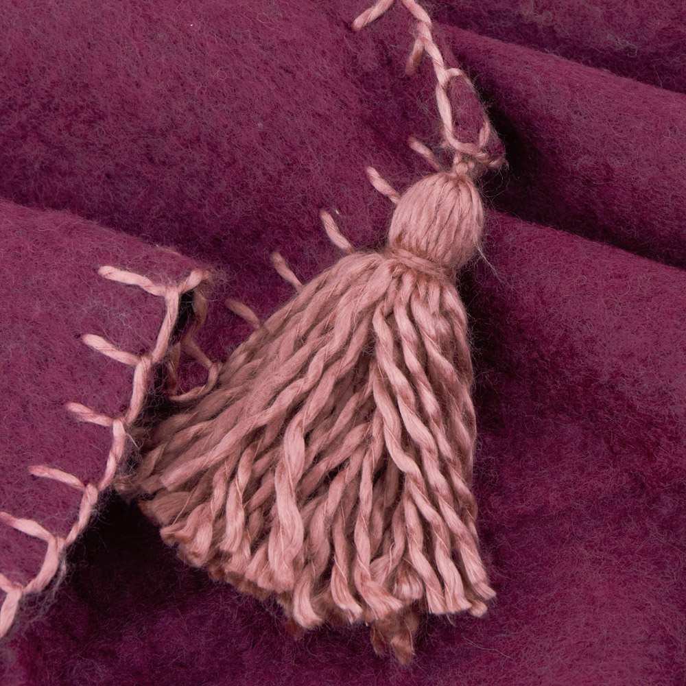 Furn Lowen Berry and Cotta Wool Blend Brushed Throw 130 x 170cm Image 2