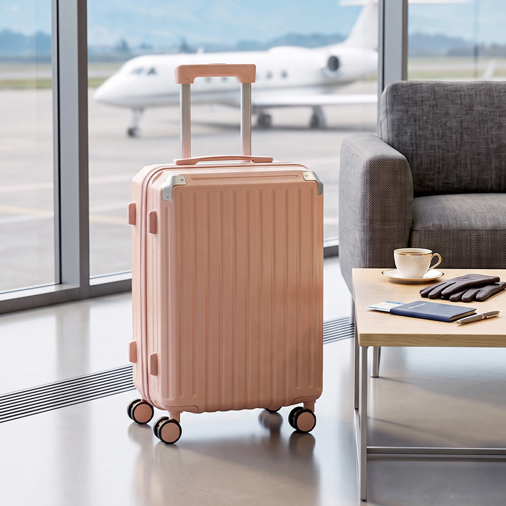 H&O Direct Pink ABS Hard Shell Suitcase with Spinner USB Port and Cup Holder 20 inch Image 2