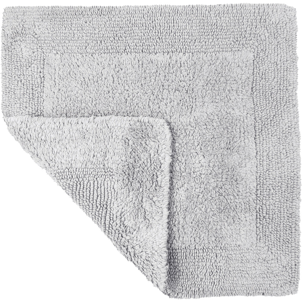 Allure Bath Fashions Elegance Dove Grey Reversible Square Bath Mat 55 x 55cm Image 3