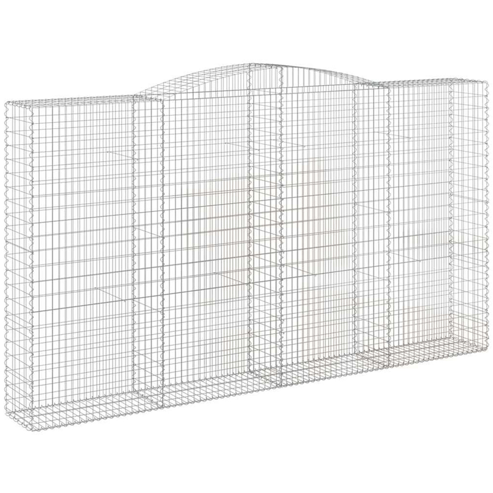 vidaXL Silver Galvanised Iron Arched Gabion Basket 400 x 50 x 220/240cm 5 Pack Image 1