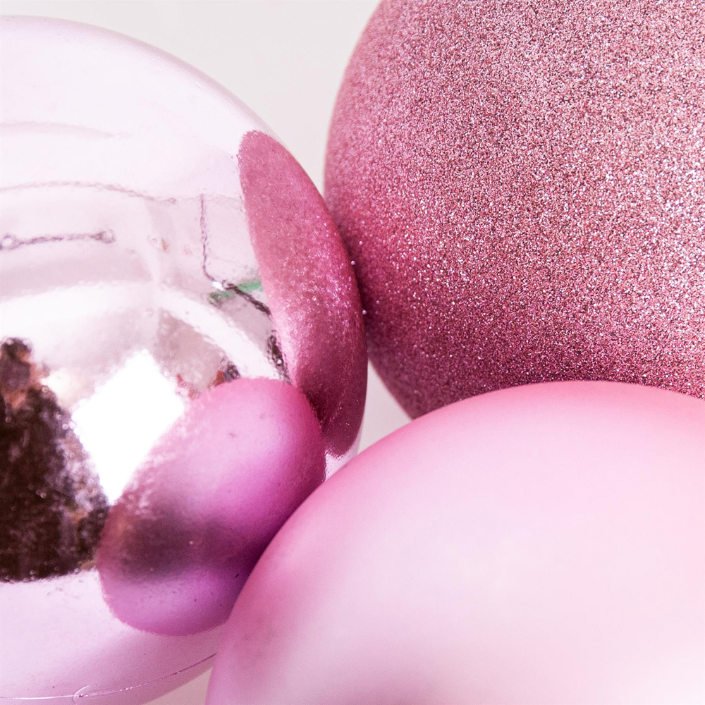 Shatchi Pale 15cm Pink Luxury Bauble 3 Pack Image 2