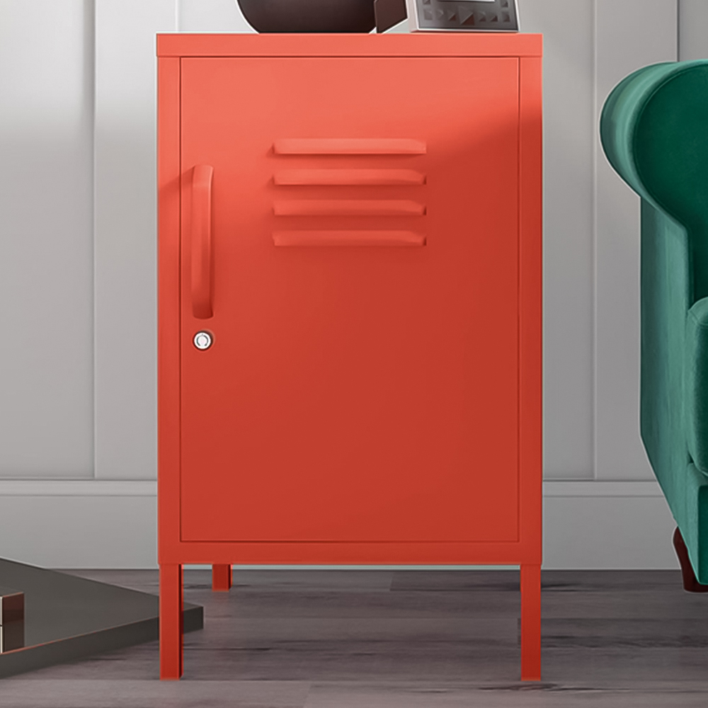 Novogratz Cache Orange Metal Locker End Table Image 1