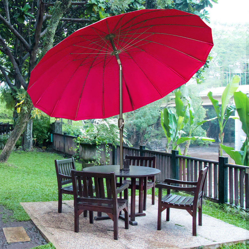 Outsunny Wine Red Crank and Tilt Parasol 2.5m Image 2