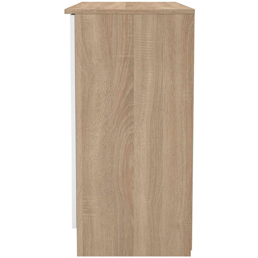 Crowndale Contrast 3 Door White Matt and Bardolino Oak Sideboard Ready Assembled Image 2