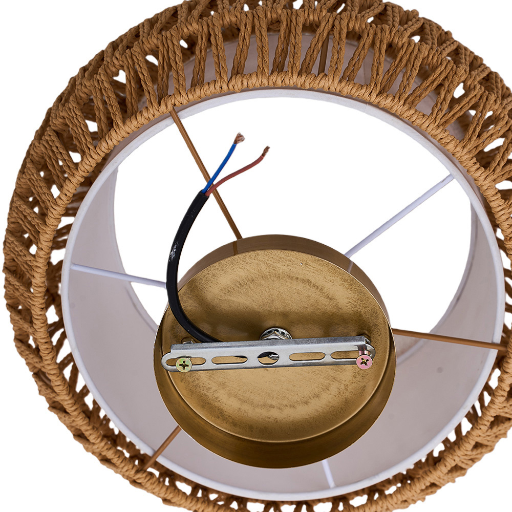 Living and Home Gold and Yellow Hemp Rope E27 Ceiling Light Image 3