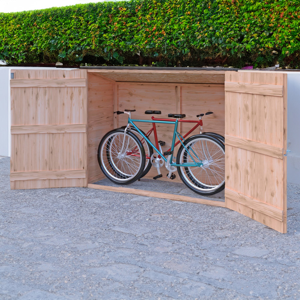 Shire 6.14 x 2.3ft Double Door Shiplap Pent Bike Shed Image 3