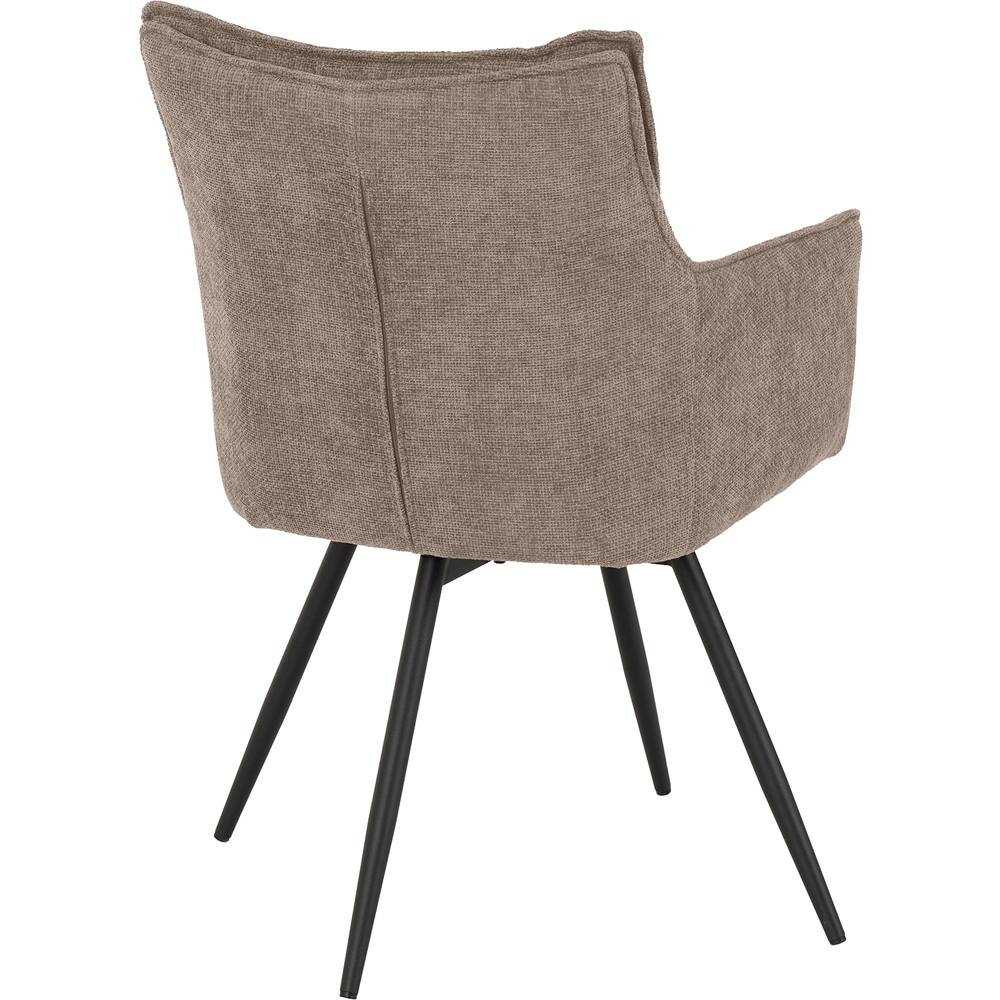 Seconique Lewis Set of 2 Fawn Fabric Carver Swivel Dining Chair Image 6