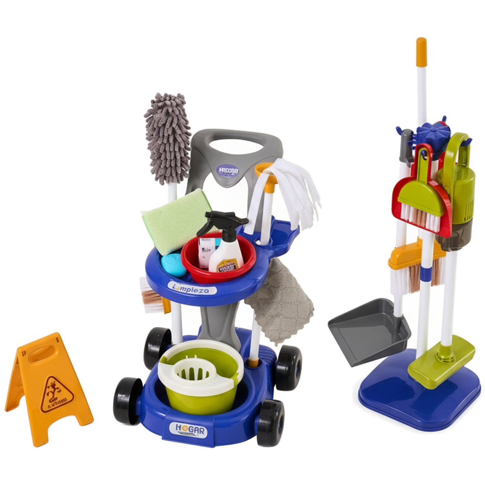 H&O Direct Kids 29 Piece Blue Cleaning Pretend Play Set Image 1