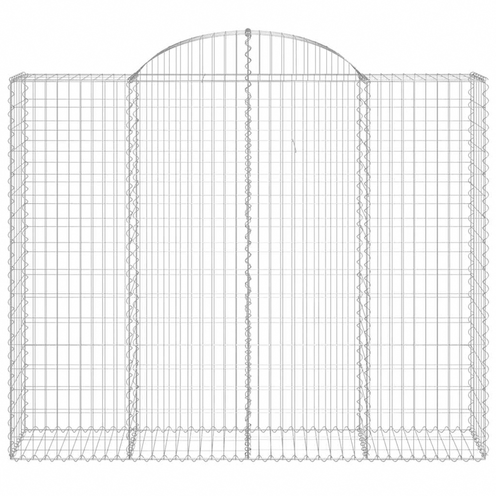 vidaXL Silver Galvanised Iron Arched Gabion Basket 200 x 50 x 160/180cm 15 Pack Image 2