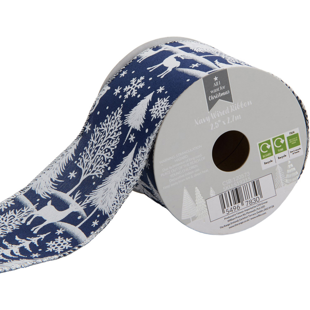 Navy Wired Ribbon Image 8