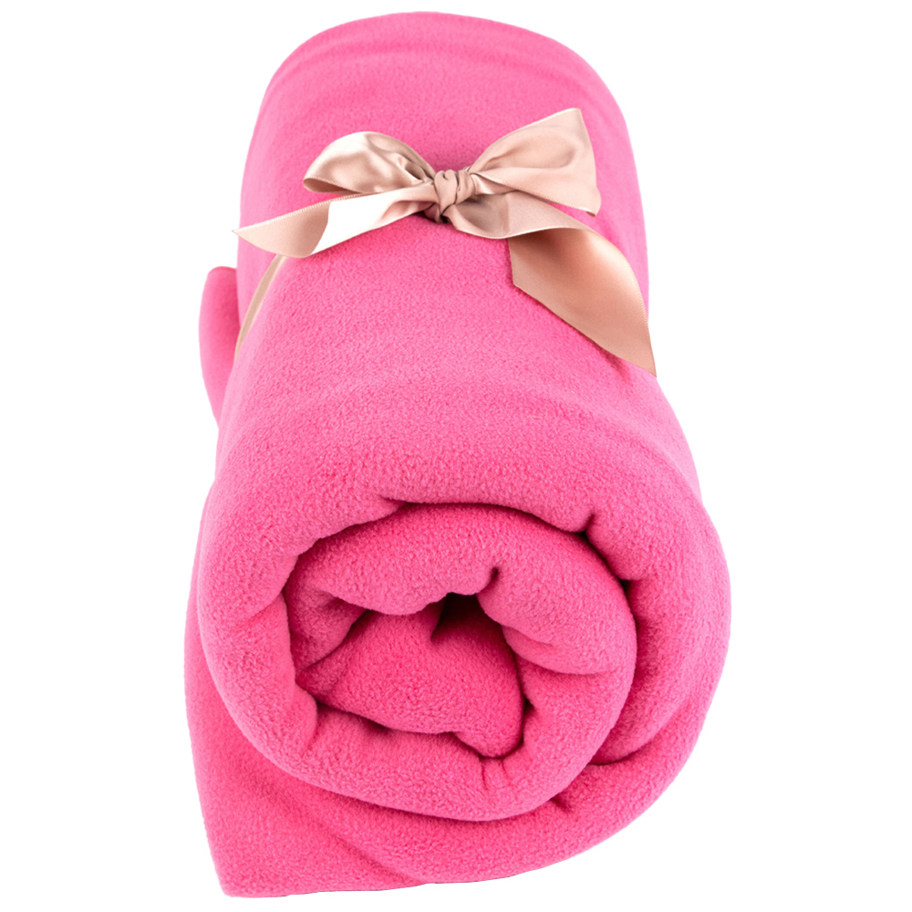 Myga Pink Fleece Yoga Blanket 200 x 145cm Image 1