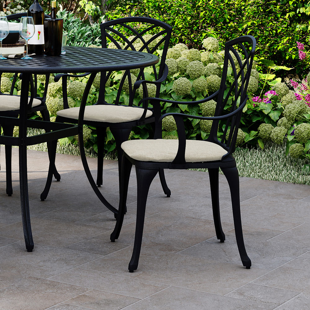 Charles Bentley Cast Aluminium 6 Seater Oval Dining Set Image 7
