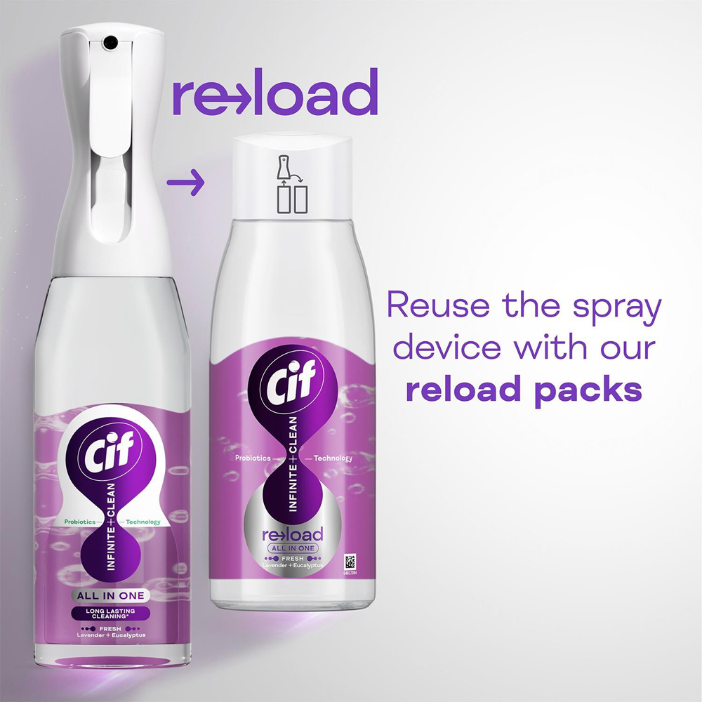 Cif Infinite Clean All in One Lavender and Eucalyptus Cleaner Reload 590ml 6 Pack Image 6