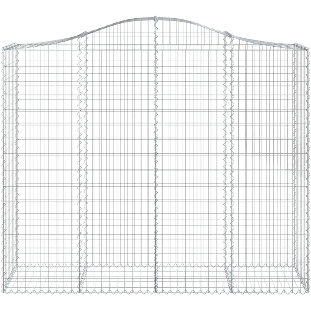 vidaXL Silver Galvanised Iron Arched Gabion Basket 200 x 50 x 160/180cm 9 Pack Image 2