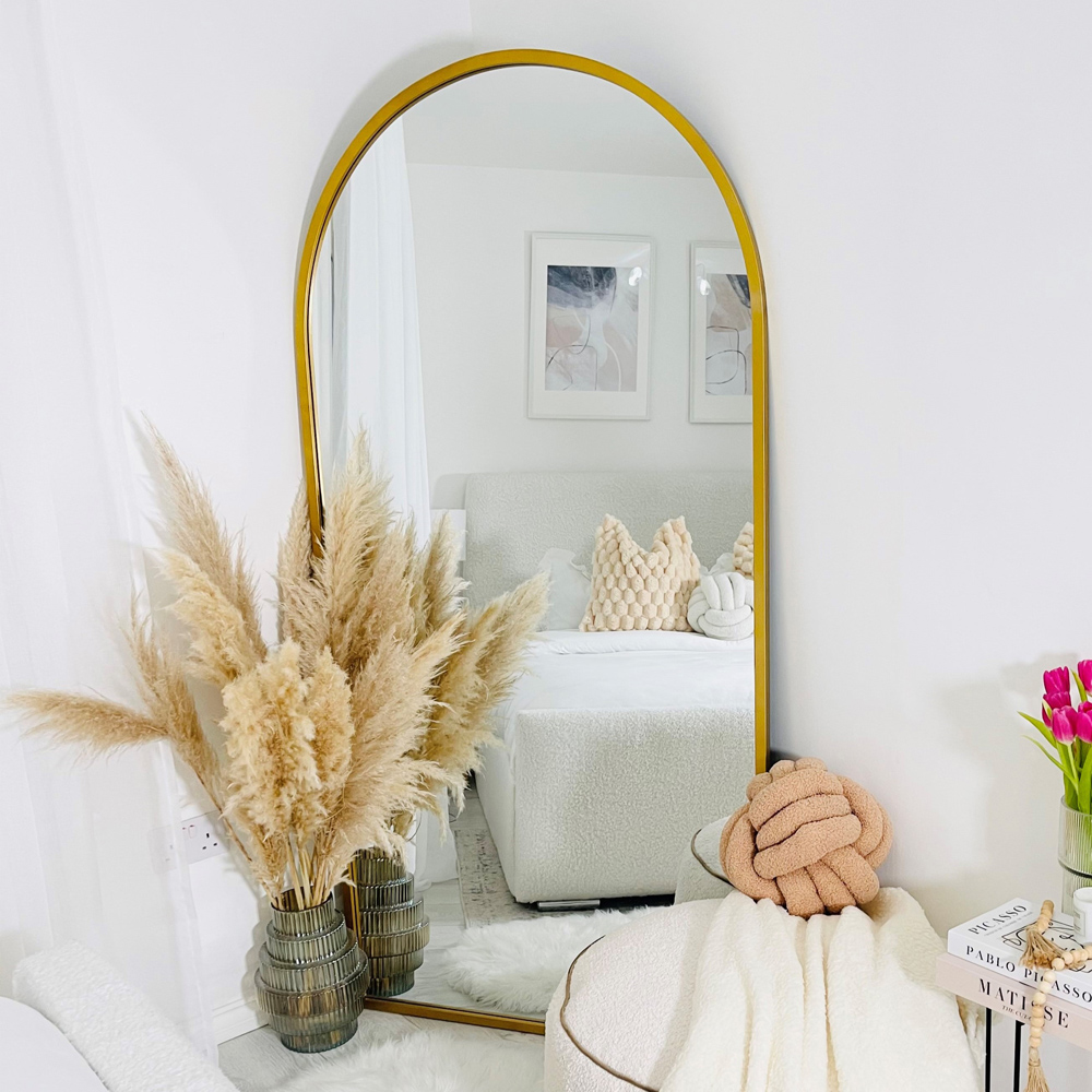 The Arcus Gold Arched Leaner Wall Mirror 180 x 90cm Image 2