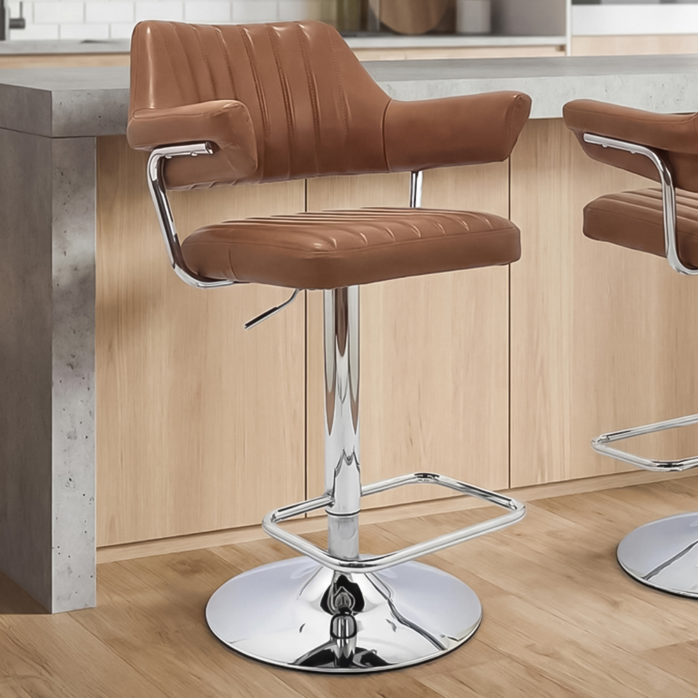 Portland Monza Tan Swivel Bar Stool Image 1