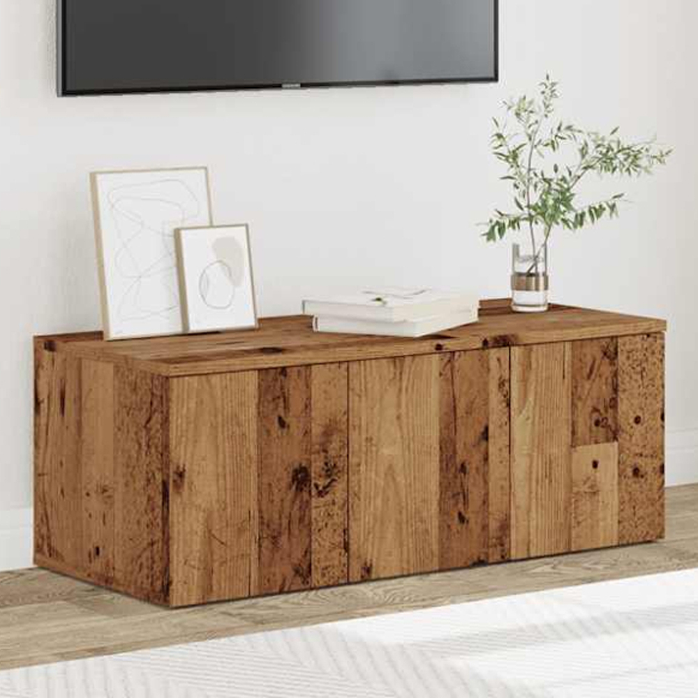 vidaXL 3 Drawer Old Wood TV Cabinet Image 1