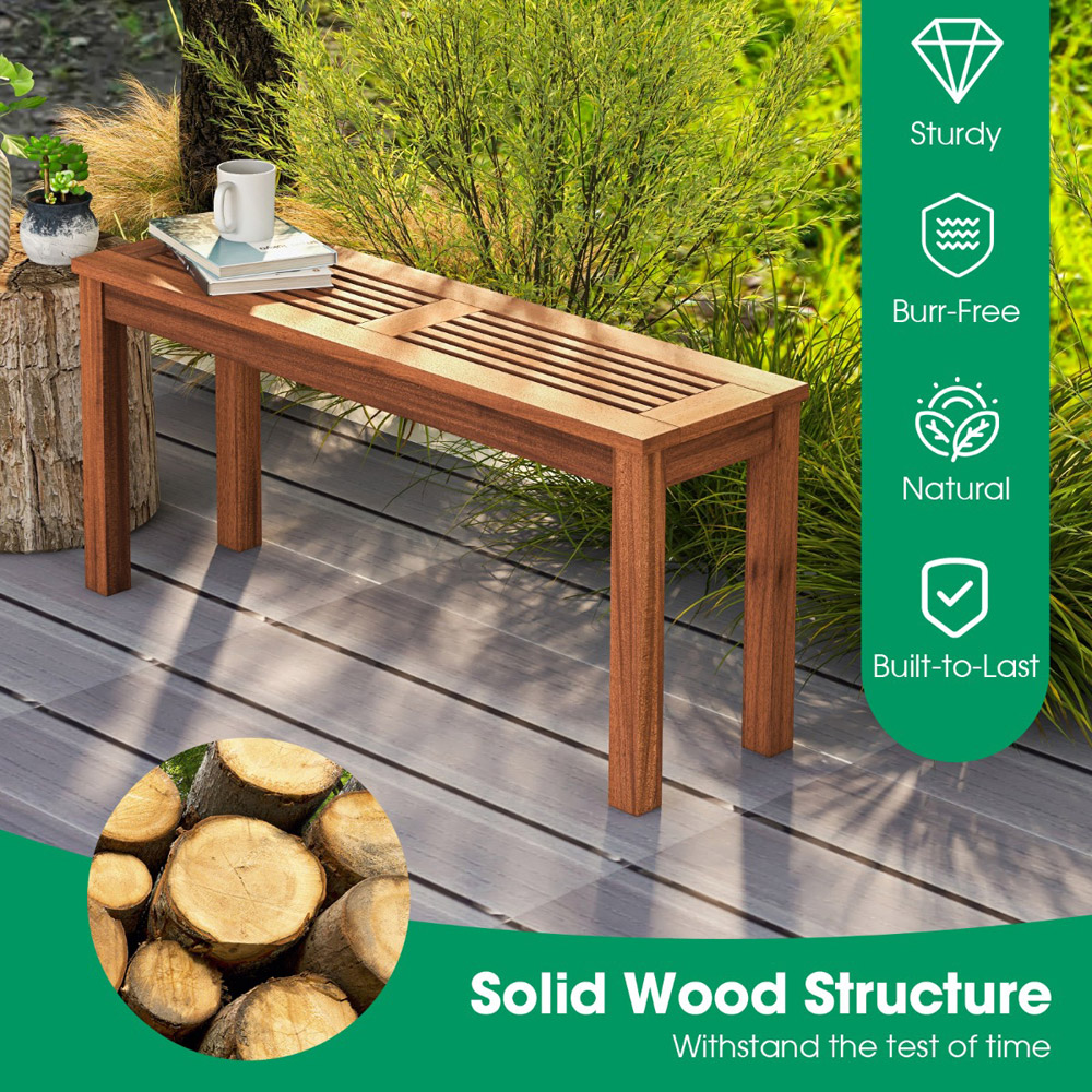 Costway 2 Seater Wooden Garden Bench Image 7