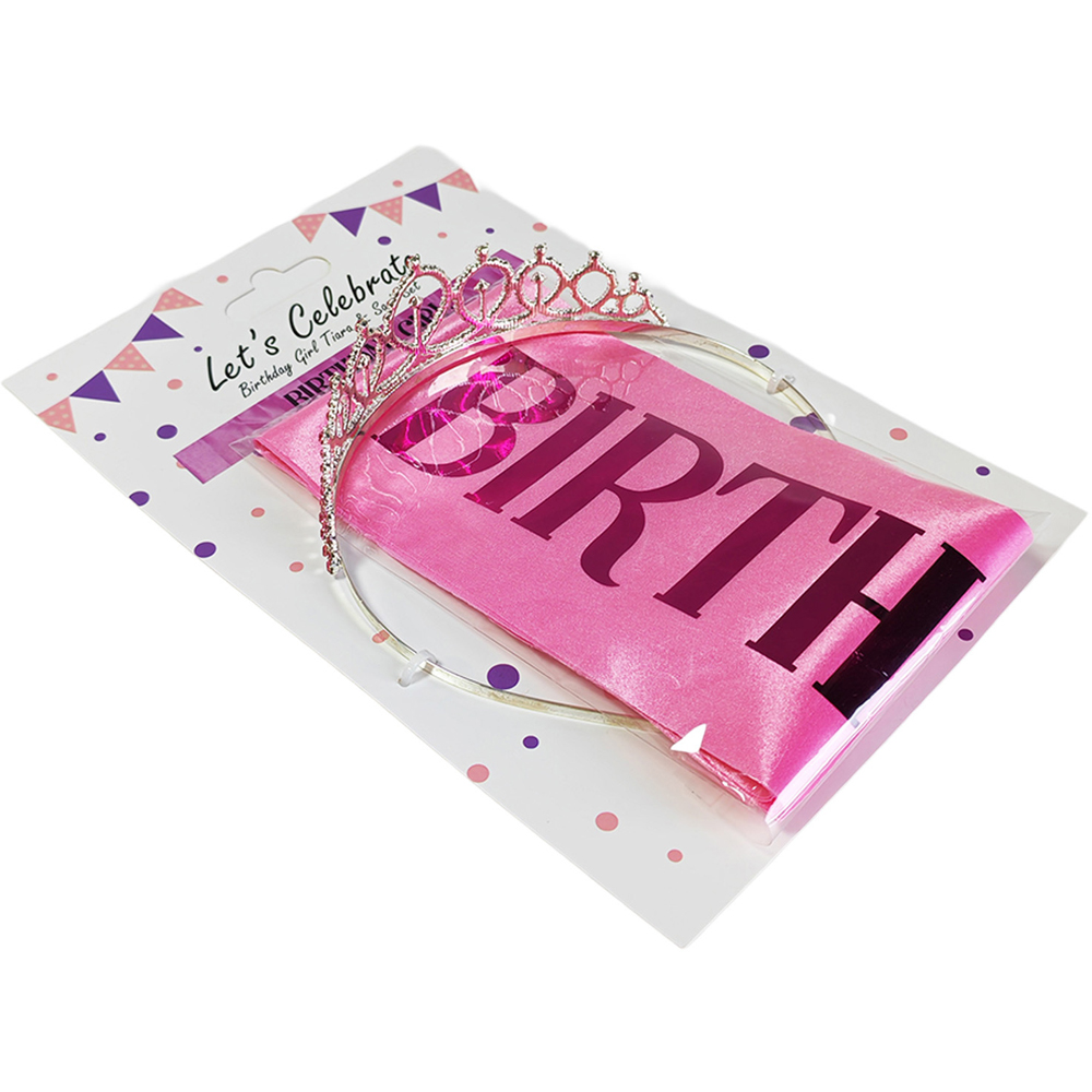 Birthday Girl Tiara and Sash Set Pink Image 6